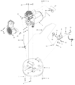 Air-Compressor Parts Diagram and Parts List for WTS1158015  Campbell Hausfeld Compressor